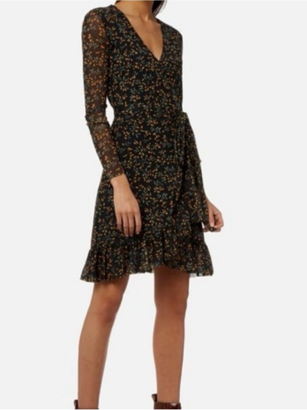GANNI Tilden Mesh Wrap Dress IT 42/ US8-10